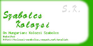 szabolcs kolozsi business card